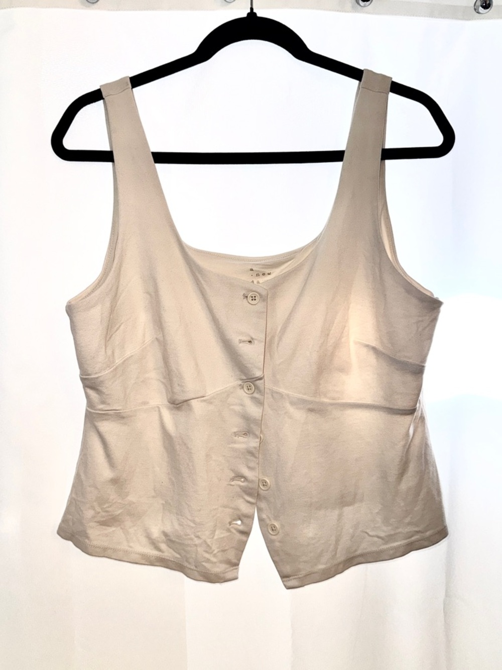 a new day Cream Button-Front Tank